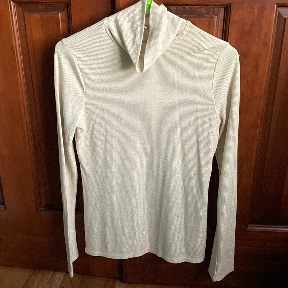 Sparkly, crème colored scoop neck from Express